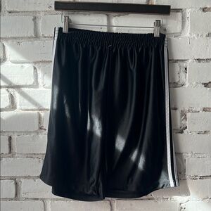 adidas Black Athletic Shorts with White Side Stripes TEARAWAY